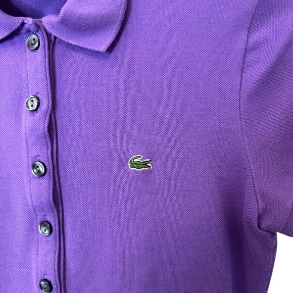 Lacoste purple short sleeve polo shirt size 36 - Picture 4 of 6